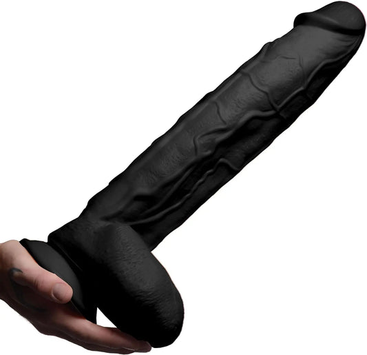 Raging Rhino 17 Inch Veiny Dildo - Black Huge Animal Dildo  Huge Dildos