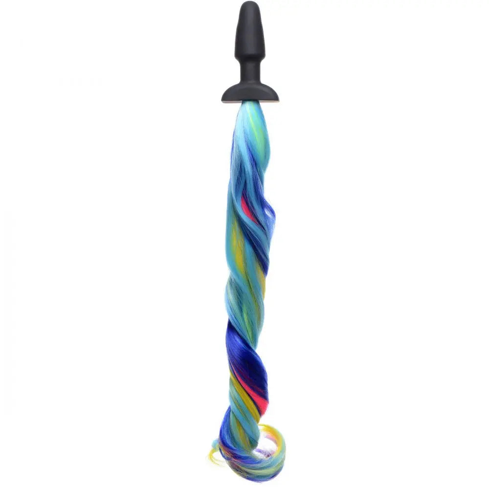 Rainbow Pony Tail Anal Plug  BDSM Pet Play Anal Plug