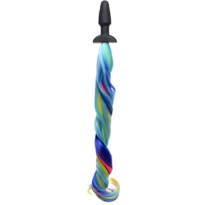 Rainbow Pony Tail Anal Plug  BDSM Pet Play Anal Plug