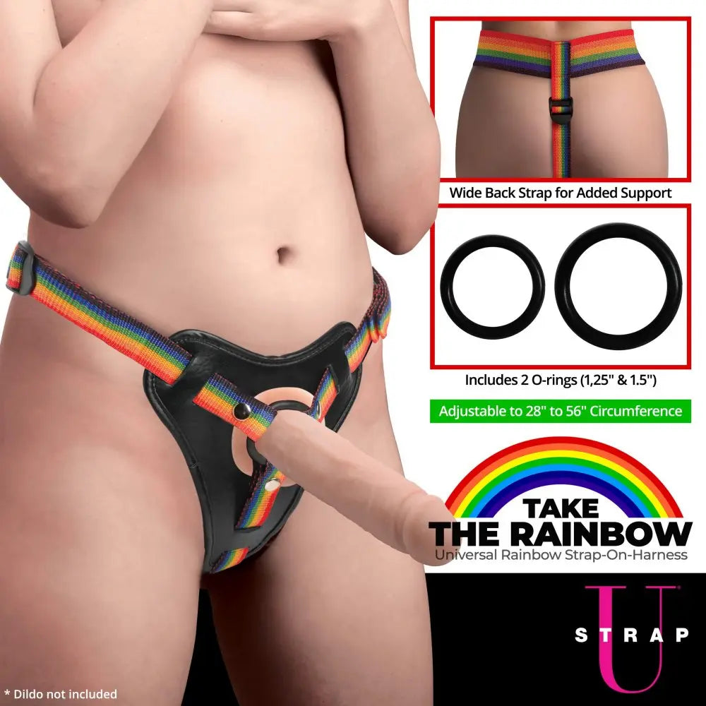 Rainbow Strap On Harness with Silicone O-Rings Classic Strap-on Harness  Strap-Ons and Harnesses