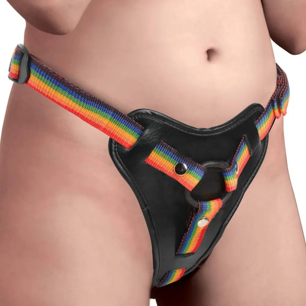 Rainbow Strap On Harness with Silicone O-Rings Classic Strap-on Harness  Strap-Ons and Harnesses