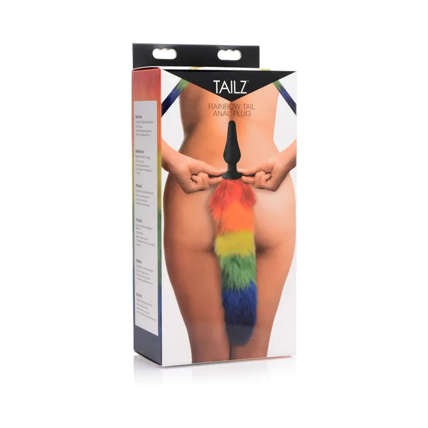 Rainbow Tail Anal Plug  BDSM Pet Play Anal Plug