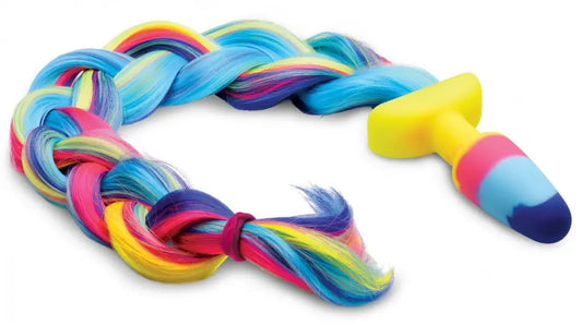 Rainbow Unicorn Tail Anal Plug  BDSM Pet Play Anal Plug