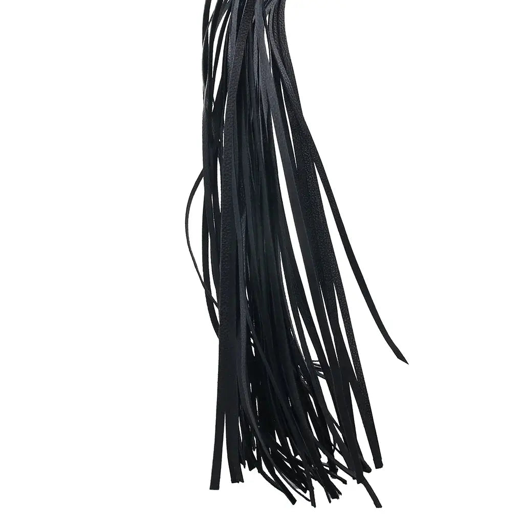 Real Leather Flogger Black with Gold - Heavy Sex Flogger  Flogger