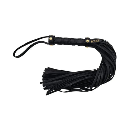 Real Leather Flogger Black with Gold - Heavy Sex Flogger  Flogger