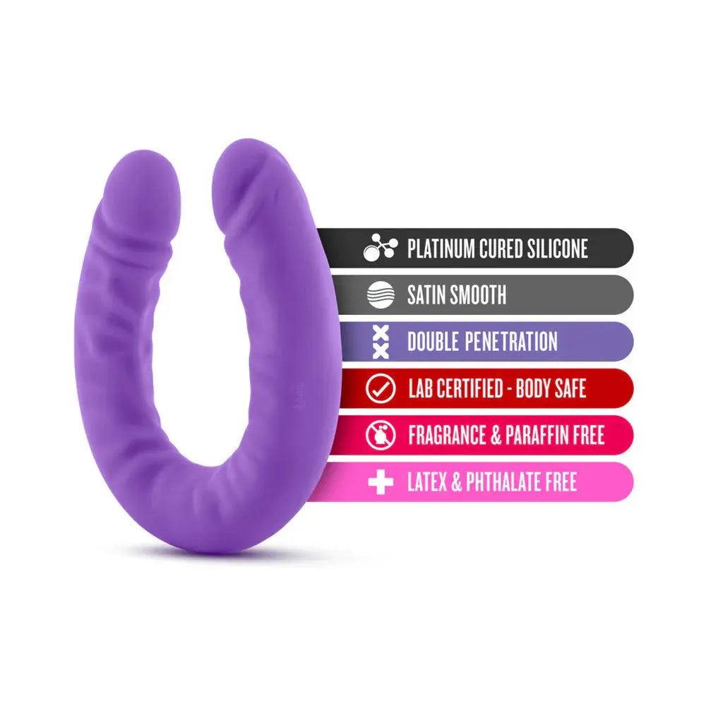 Realistic 18 in. Silicone Slim Double Dildo Dual Ended Dildo Sex Toy Purple  Double Dildo