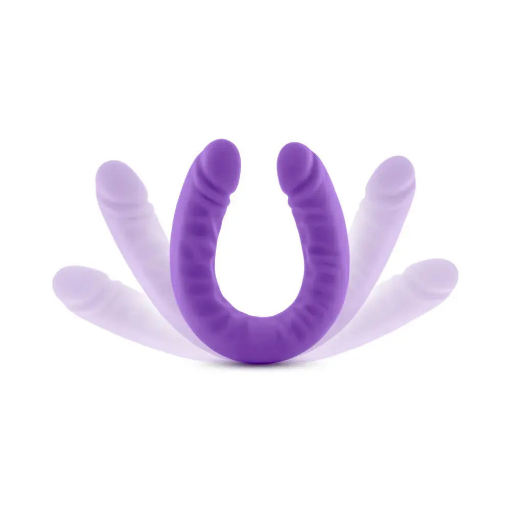 Realistic 18 in. Silicone Slim Double Dildo Dual Ended Dildo Sex Toy Purple  Double Dildo