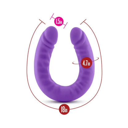 Realistic 18 in. Silicone Slim Double Dildo Dual Ended Dildo Sex Toy Purple  Double Dildo
