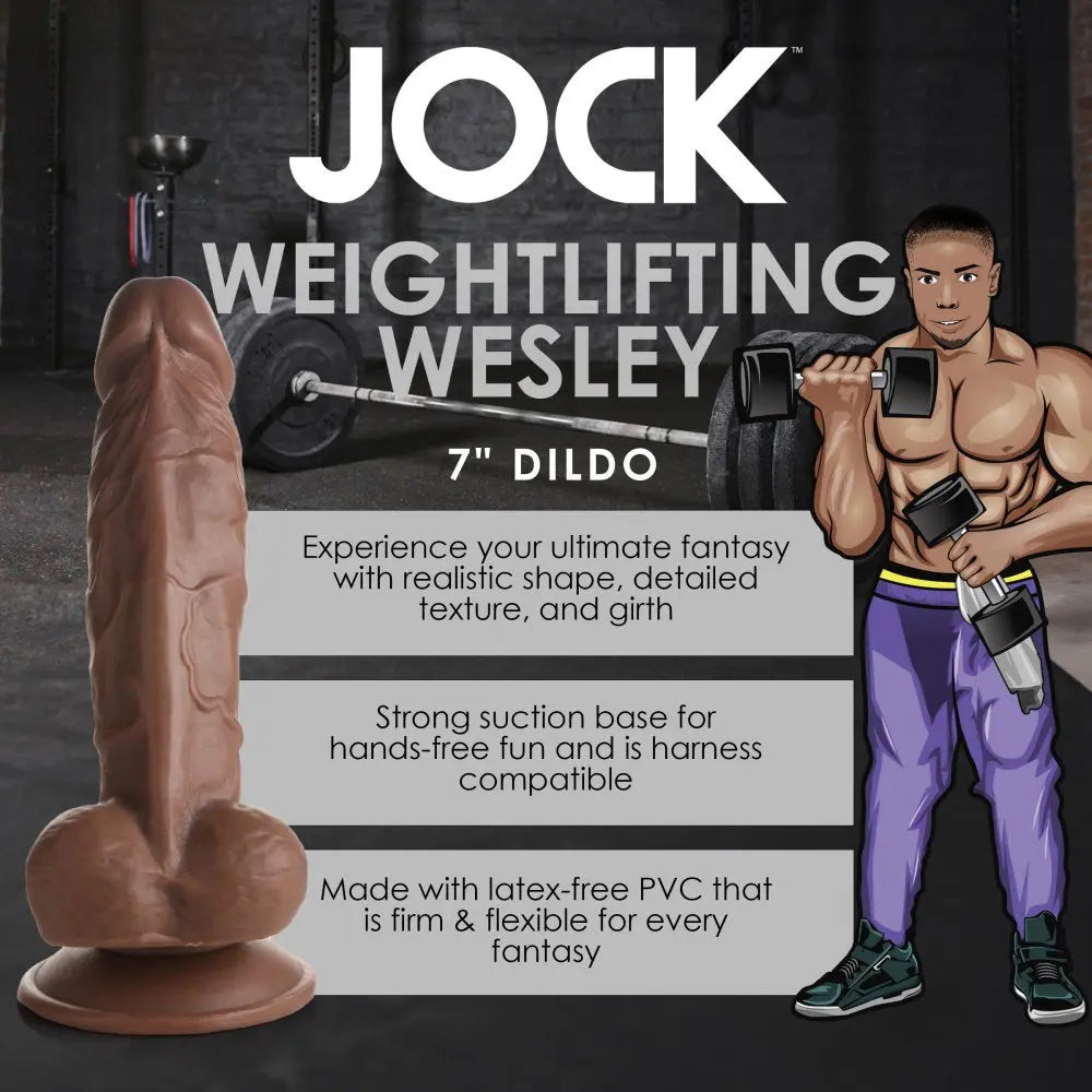 Realistic Black Dildo Weightlifting Wesley 7 Inch Dildo  Dildos