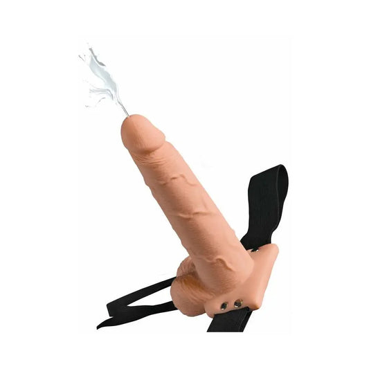 Realistic Ejaculating Cock Sheath - Squirting Dildo and Strap-on Harness Penis Extenders and Sleeves