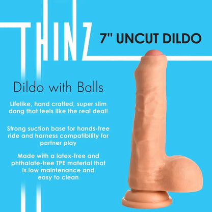 Realistic Uncircumcised Dildo 7 Inch Uncut Dildo with Balls  Dildos