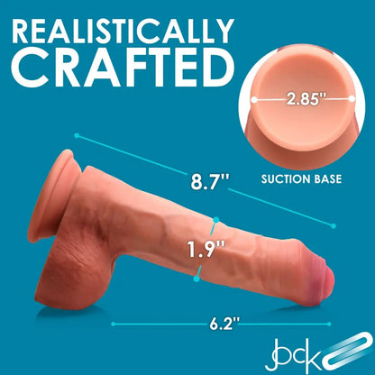 Realistic Uncircumcised Dildo Sex Toy 8.7 Inch Dual Density Uncut Dildo with Balls  Dildos