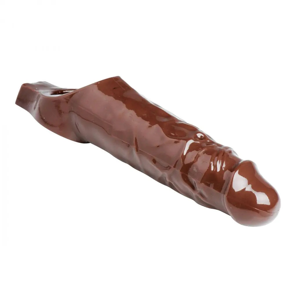 Really Ample Penis Enhancer Sheath- Brown Cock Sleeve  Penis Extenders and Sleeves