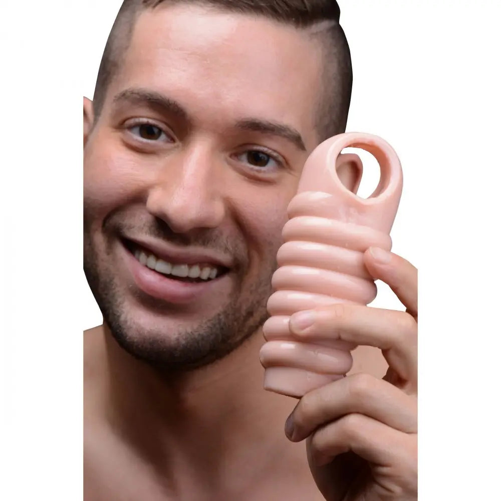 Really Ample Ribbed Penis Enhancer Sheath Cock Sleeve  Penis Extenders and Sleeves