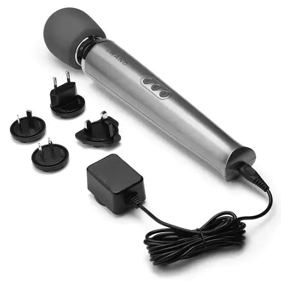Rechargeable Vibrating Wand Massager - Gray  Wand Vibrator