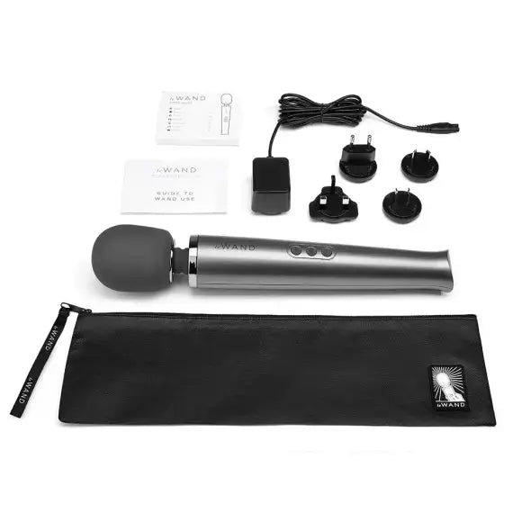 Rechargeable Vibrating Wand Massager - Gray  Wand Vibrator