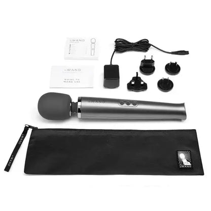 Rechargeable Vibrating Wand Massager - Gray  Wand Vibrator