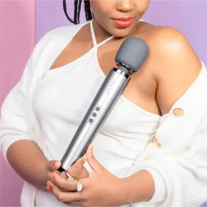 Rechargeable Vibrating Wand Massager - Gray  Wand Vibrator