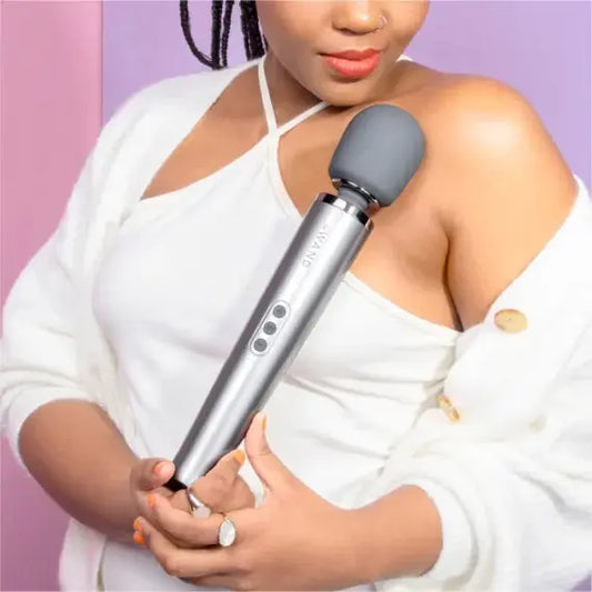 Rechargeable Vibrating Wand Massager - Gray  Wand Vibrator