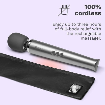Rechargeable Vibrating Wand Massager - Gray  Wand Vibrator