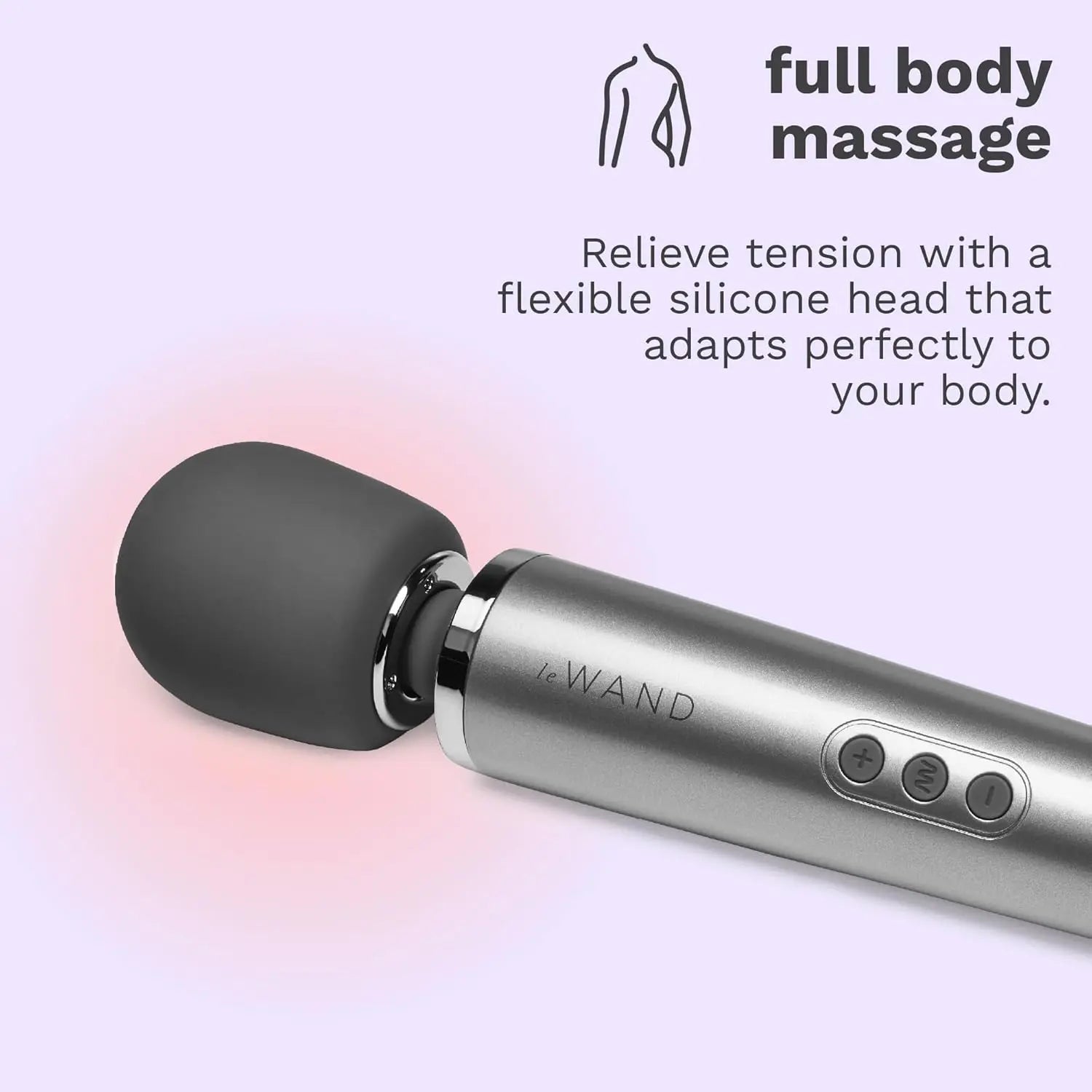 Rechargeable Vibrating Wand Massager - Gray  Wand Vibrator