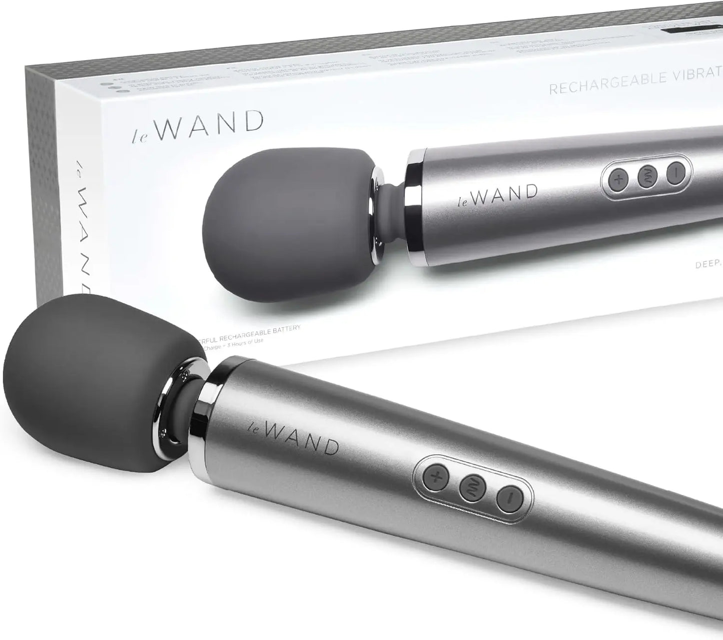 Rechargeable Vibrating Wand Massager - Gray  Wand Vibrator