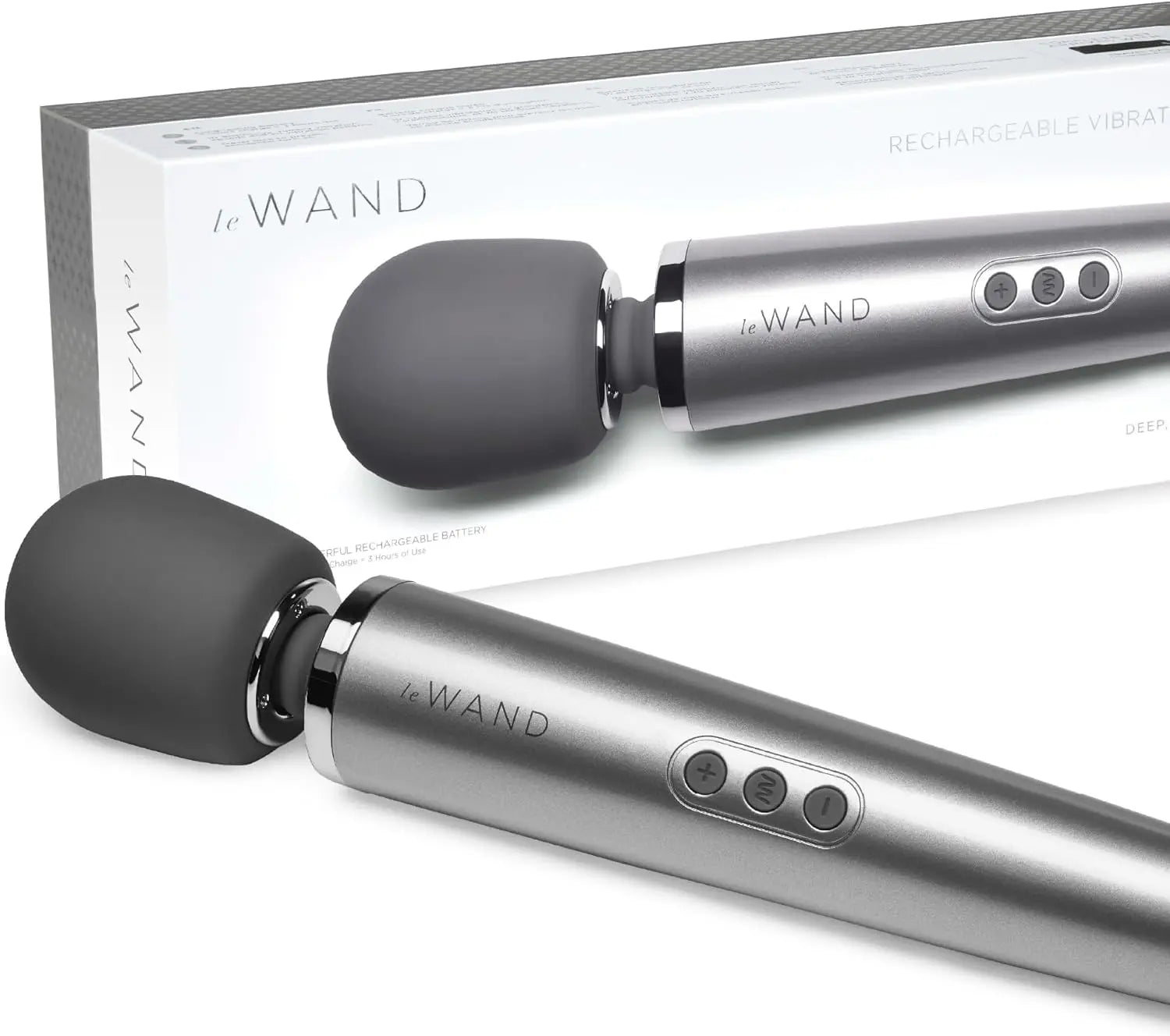 Rechargeable Vibrating Wand Massager - Gray  Wand Vibrator