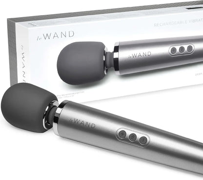 Rechargeable Vibrating Wand Massager - Gray  Wand Vibrator