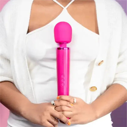 Rechargeable Vibrating Wand Massager Sex Toy - Magenta  Wand Vibrator