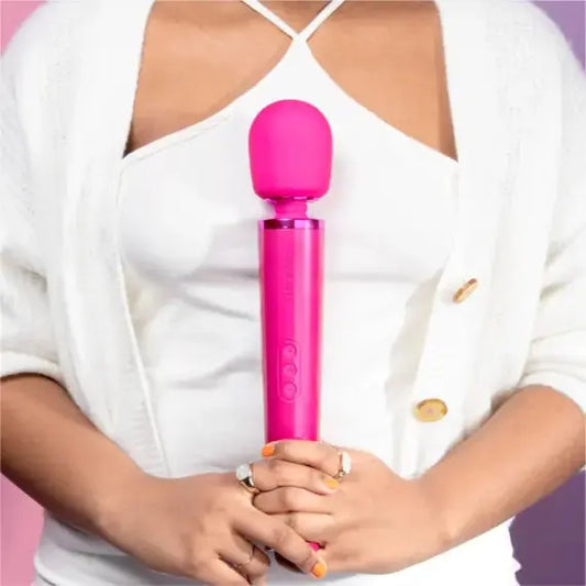 Rechargeable Vibrating Wand Massager Sex Toy - Magenta  Wand Vibrator