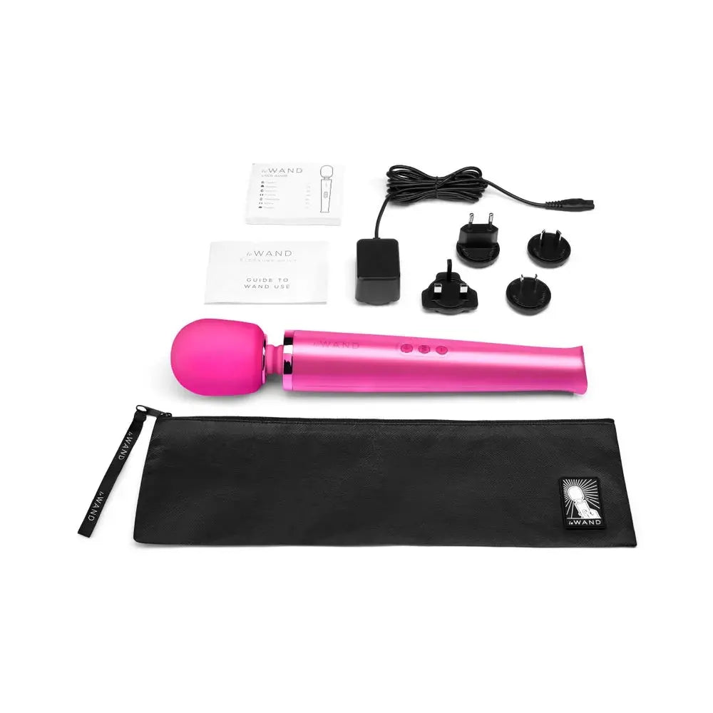 Rechargeable Vibrating Wand Massager Sex Toy - Magenta  Wand Vibrator