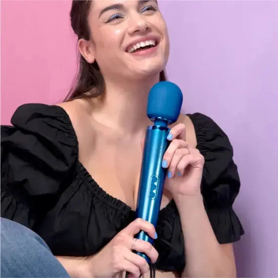 Rechargeable Vibrating Wand Massager Sex Toy - Pacific Blue  Wand Vibrator