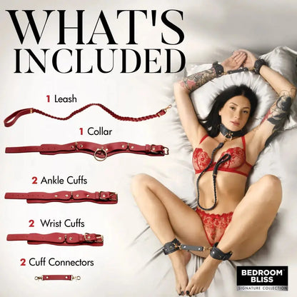 Red Faux Leather Restraint Set | Bondage Kit  Bondage Kits