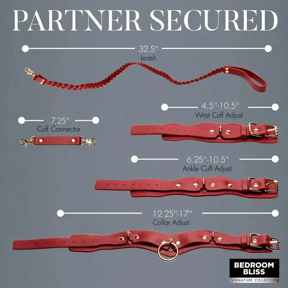 Red Faux Leather Restraint Set | Bondage Kit  Bondage Kits