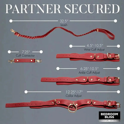 Red Faux Leather Restraint Set | Bondage Kit  Bondage Kits