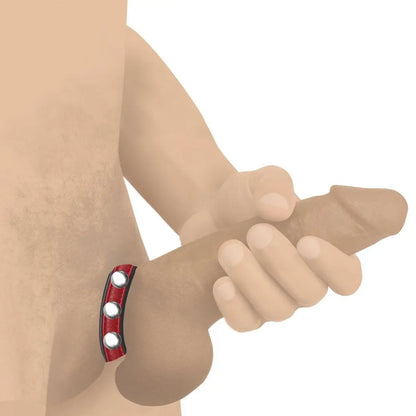 Red Leather Cock Strap Leather Speed Snap Adjustable Cock Ring  Cock Rings