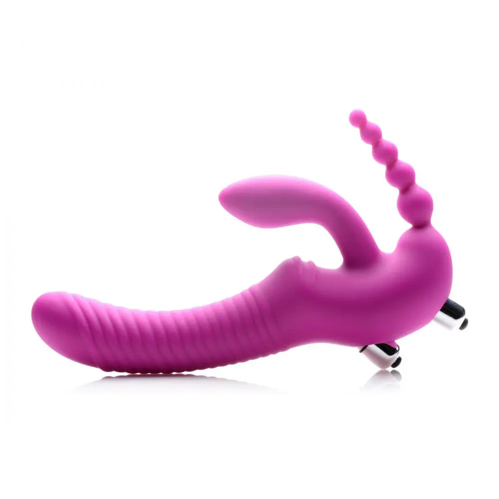 Regal Rider Vibrating Silicone Strapless Strap-On Triple G Dildo  Strap-Ons and Harnesses