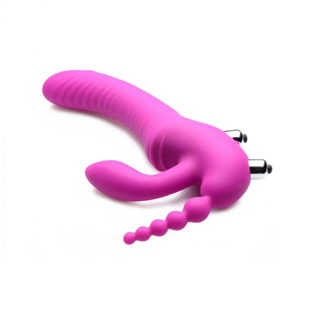 Regal Rider Vibrating Silicone Strapless Strap-On Triple G Dildo  Strap-Ons and Harnesses