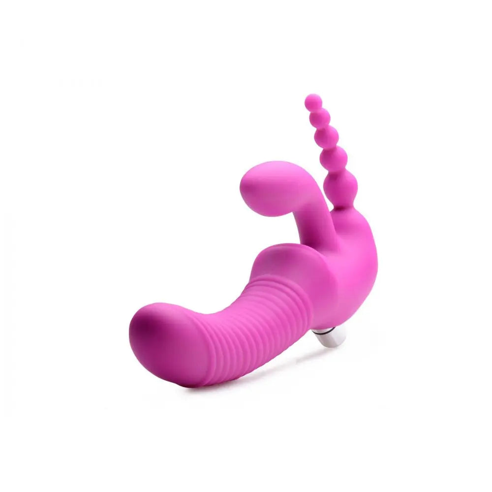 Regal Rider Vibrating Silicone Strapless Strap-On Triple G Dildo  Strap-Ons and Harnesses