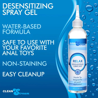 Relax Desensitizing Lubricant With Nozzle Tip - 8 oz.  Lubes, Lotions and Accessories