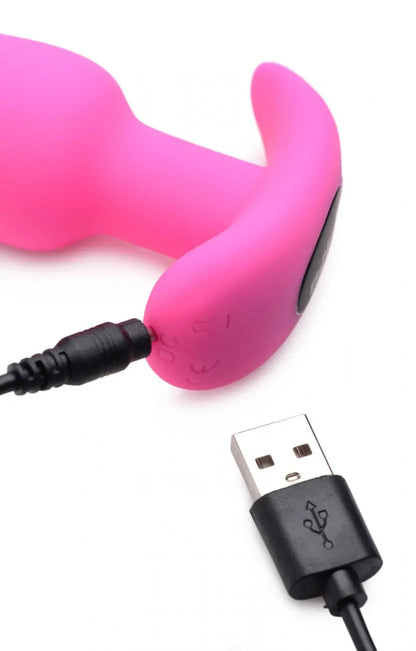 Remote Control 21X Vibrating Silicone Butt Plug - Pink  Vibrating Anal Sex Toy