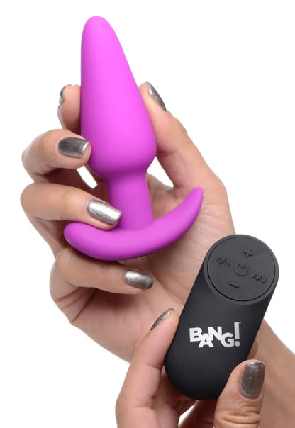 Remote Control 21X Vibrating Silicone Butt Plug - Purple  Vibrating Anal Sex Toy