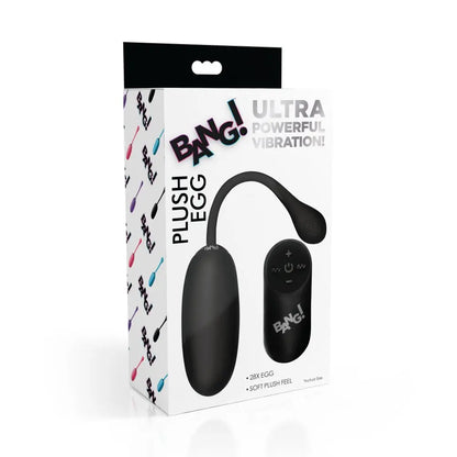 Remote Control 28X Silicone Plush Egg Vibrator Sex Toy - Black  Bullet Vibrators