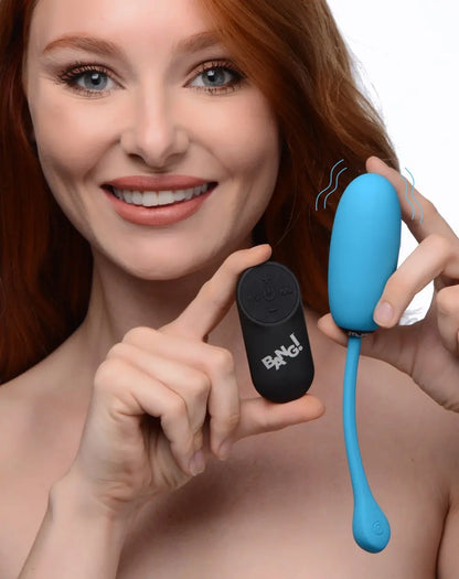 Remote Control 28X Silicone Plush Egg Vibrator Sex Toy - Blue  Bullet Vibrators