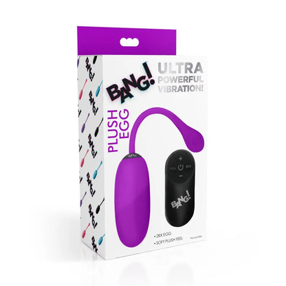 Remote Control 28X Silicone Plush Egg Vibrator Sex Toy - Purple  Bullet Vibrators