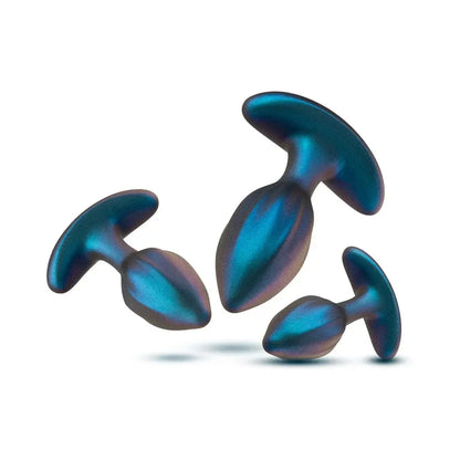 Remote Control Anal Training Set Cosmos Butt Plug Kit Lunar Blue  Anal Training