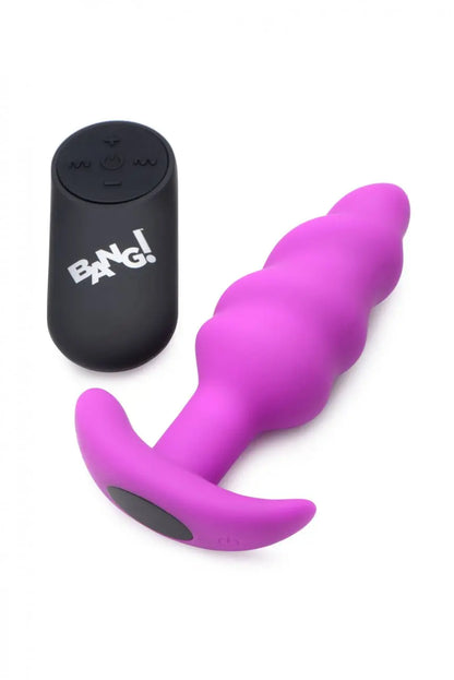 Remote Control Vibrating Butt Plug Silicone Swirl - Purple  Vibrating Anal Sex Toy