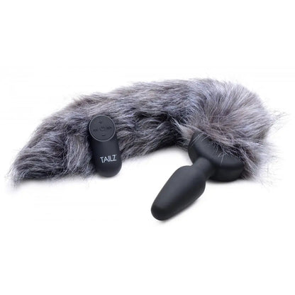 Remote Control Vibrating Fox Tail Anal Plug  BDSM Pet Play Anal Plug