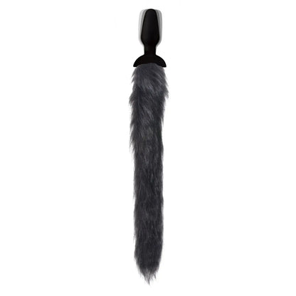 Remote Control Vibrating Fox Tail Anal Plug  BDSM Pet Play Anal Plug