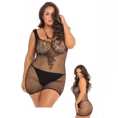 Rene Rofe Absolutist Lace And Net Dress Black Queen Size  Lingerie - Dresses